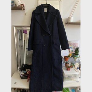 Floorlength oversized Zara navy coat